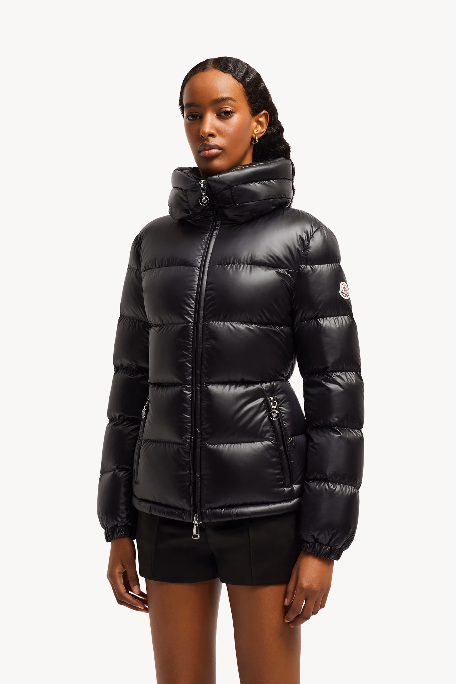 Douro Hooded Short Down Jacket Women Black Moncler 3